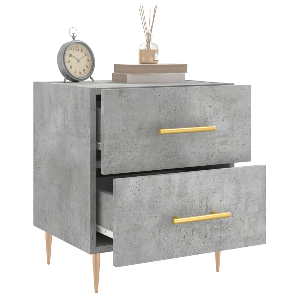 Bedside Cabinet Concrete Grey 40x35x47.5 cm Engineered Wood