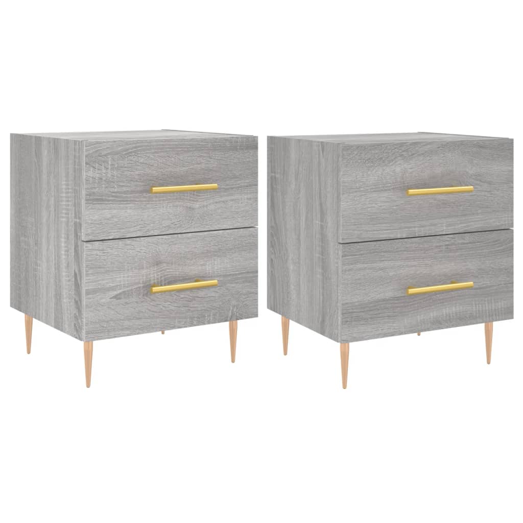 Bedside Cabinets 2 pcs Grey Sonoma 40x35x47.5 cm Engineered Wood