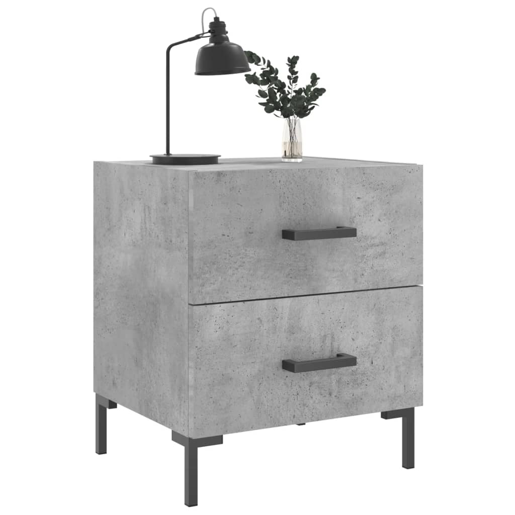 Bedside Cabinet Concrete Grey 40x35x47.5 cm Engineered Wood