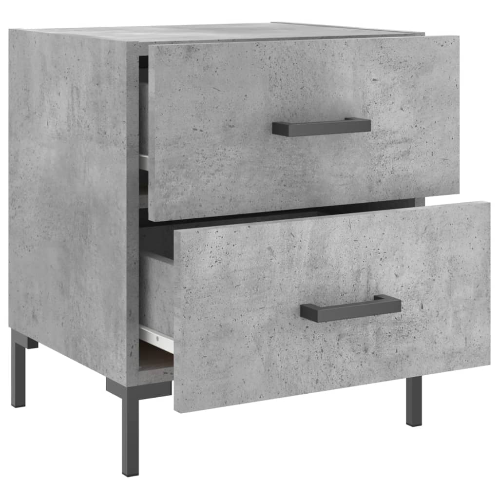 Bedside Cabinet Concrete Grey 40x35x47.5 cm Engineered Wood