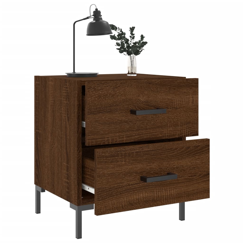 Bedside Cabinets 2 pcs Brown Oak 40x35x47.5 cm Engineered Wood