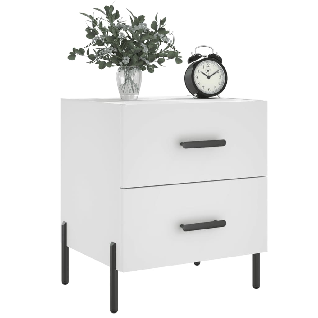 Bedside Cabinet White 40x35x47.5 cm Engineered Wood