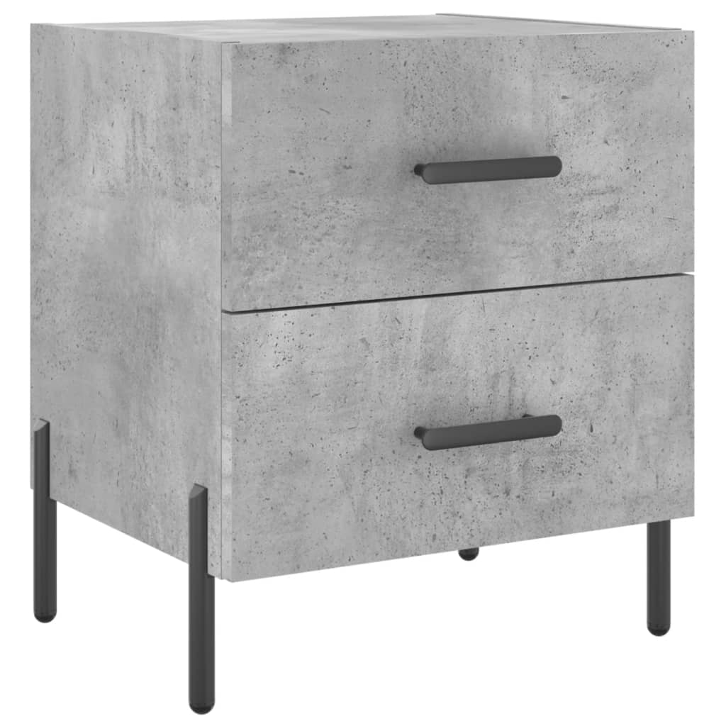 Bedside Cabinet Concrete Grey 40x35x47.5 cm Engineered Wood