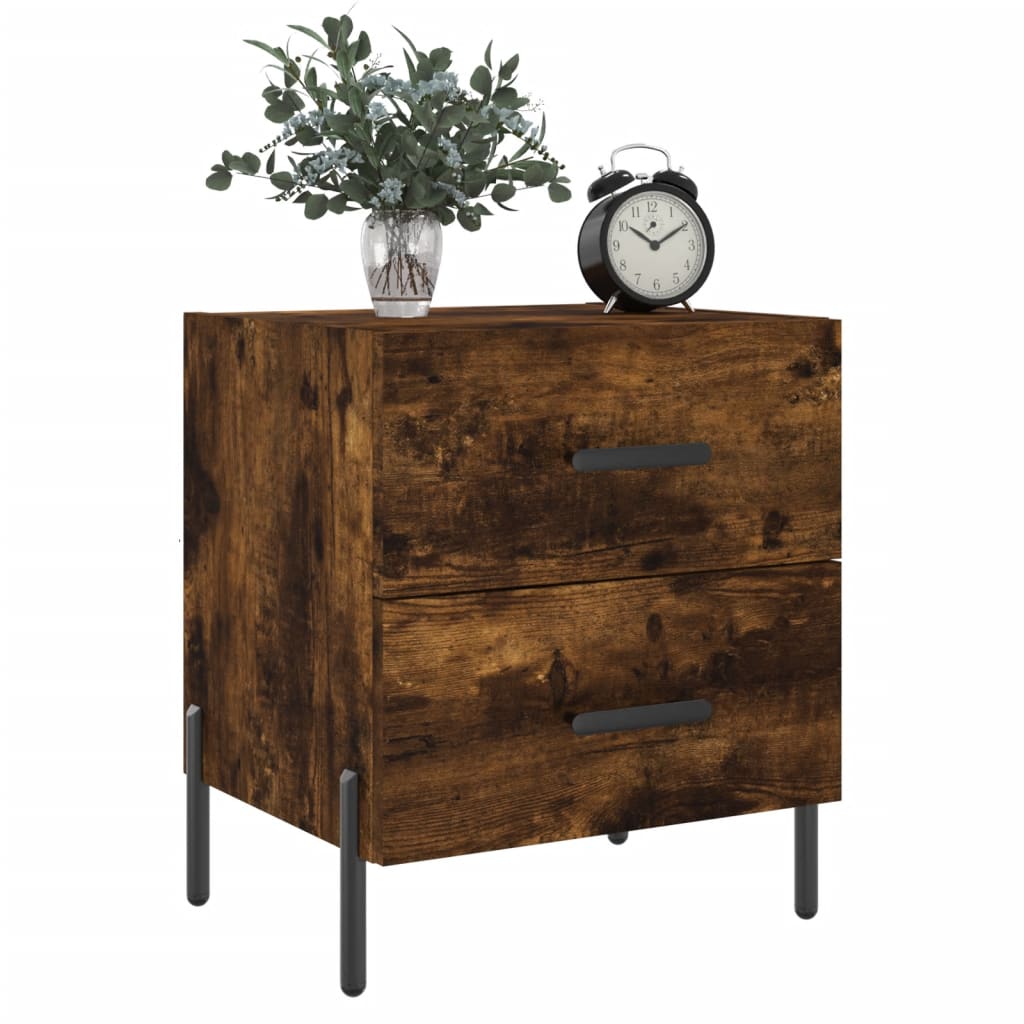 Bedside Cabinets 2 pcs Smoked Oak 40x35x47.5 cm Engineered Wood