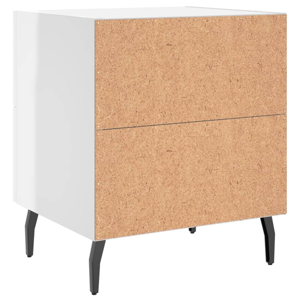 Bedside Cabinets 2 pcs High Gloss White 40x35x47.5 cm Engineered Wood