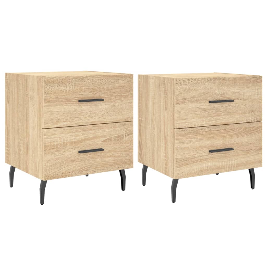Bedside Cabinets 2 pcs Sonoma Oak 40x35x47.5 cm Engineered Wood