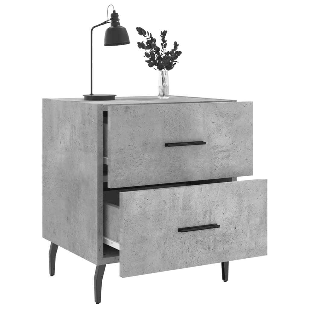 Bedside Cabinet Concrete Grey 40x35x47.5 cm Engineered Wood