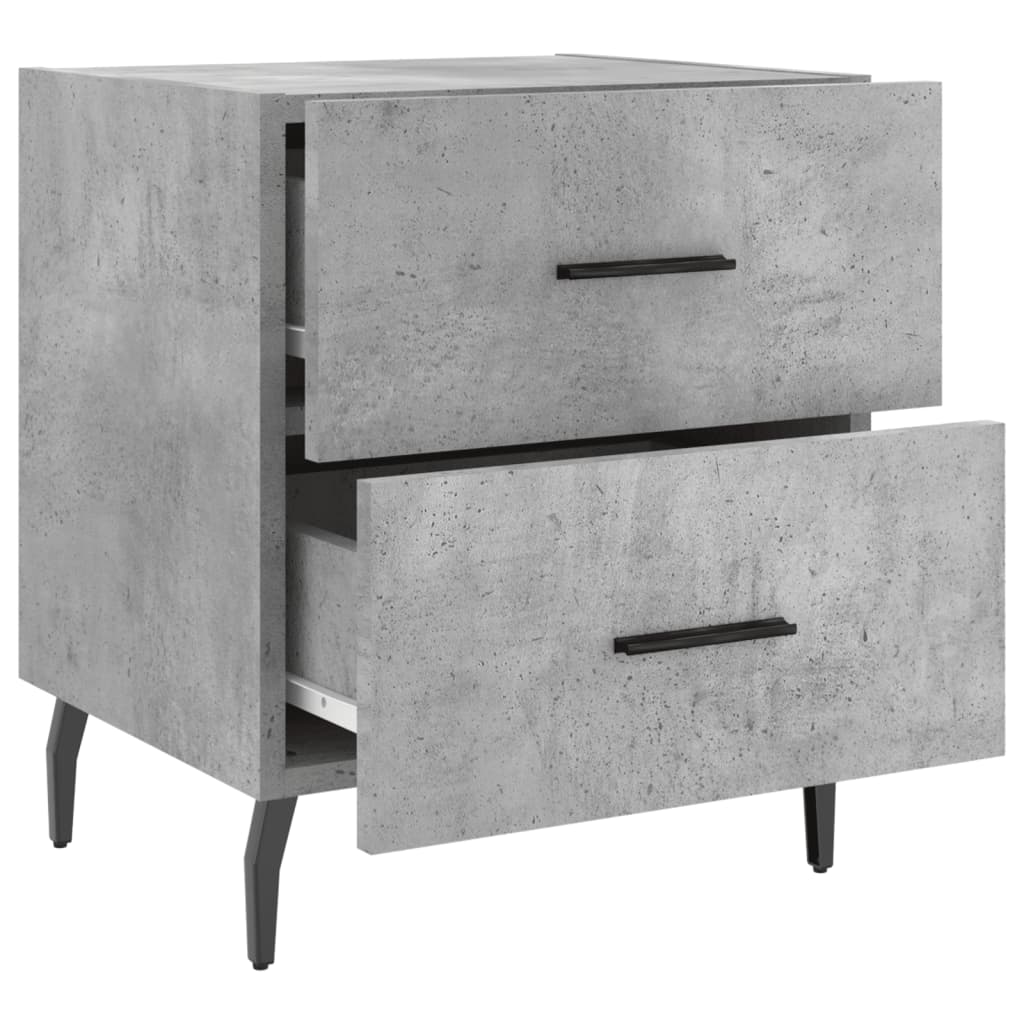 Bedside Cabinet Concrete Grey 40x35x47.5 cm Engineered Wood