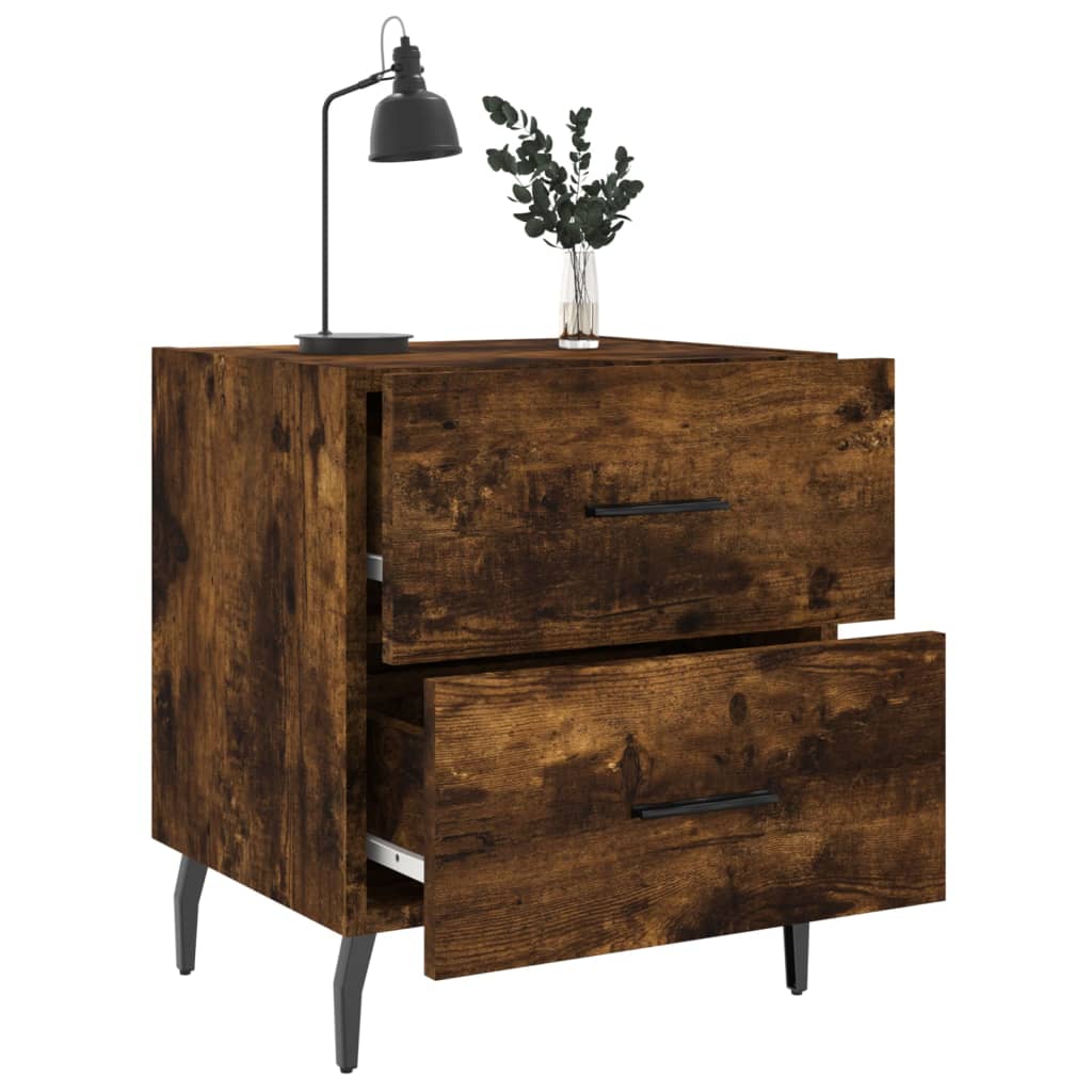 Bedside Cabinets 2 pcs Smoked Oak 40x35x47.5 cm Engineered Wood