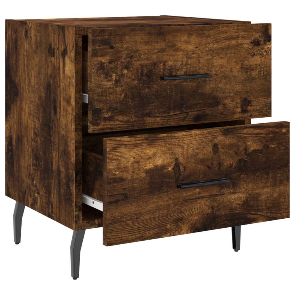 Bedside Cabinets 2 pcs Smoked Oak 40x35x47.5 cm Engineered Wood