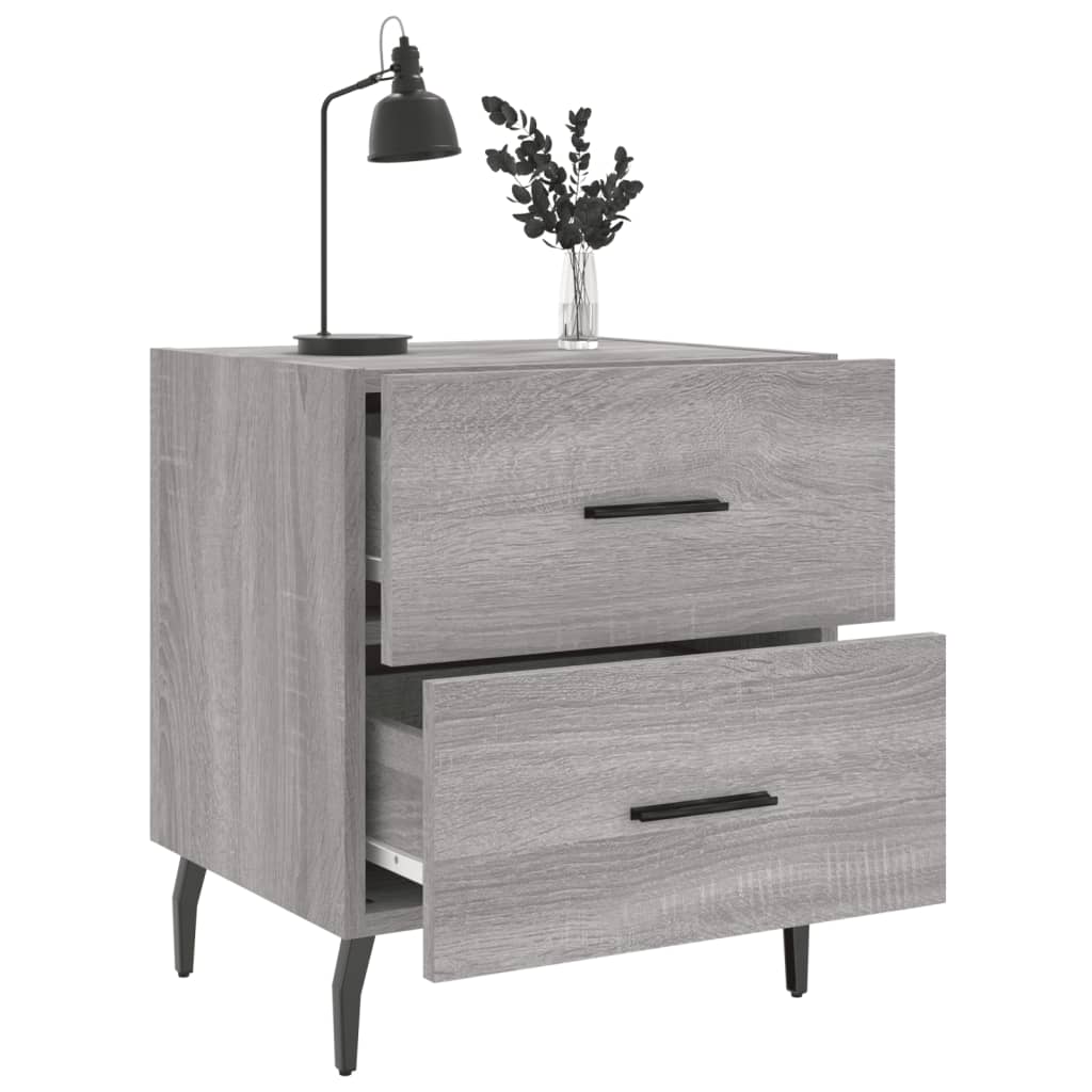 Bedside Cabinet Grey Sonoma 40x35x47.5 cm Engineered Wood