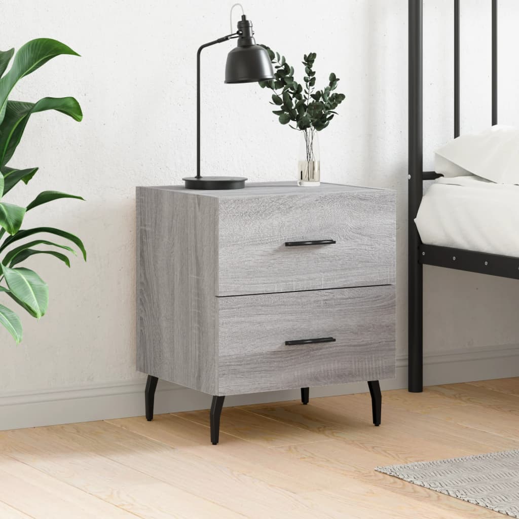 Bedside Cabinet Grey Sonoma 40x35x47.5 cm Engineered Wood