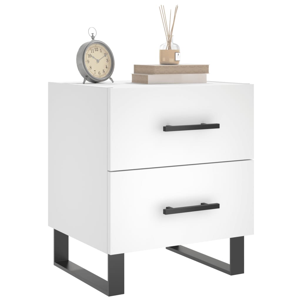 Bedside Cabinet White 40x35x47.5 cm Engineered Wood