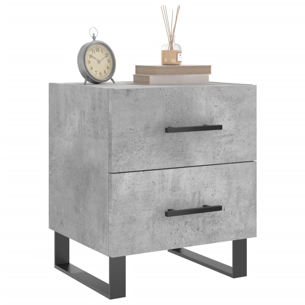 Bedside Cabinet Concrete Grey 40x35x47.5 cm Engineered Wood
