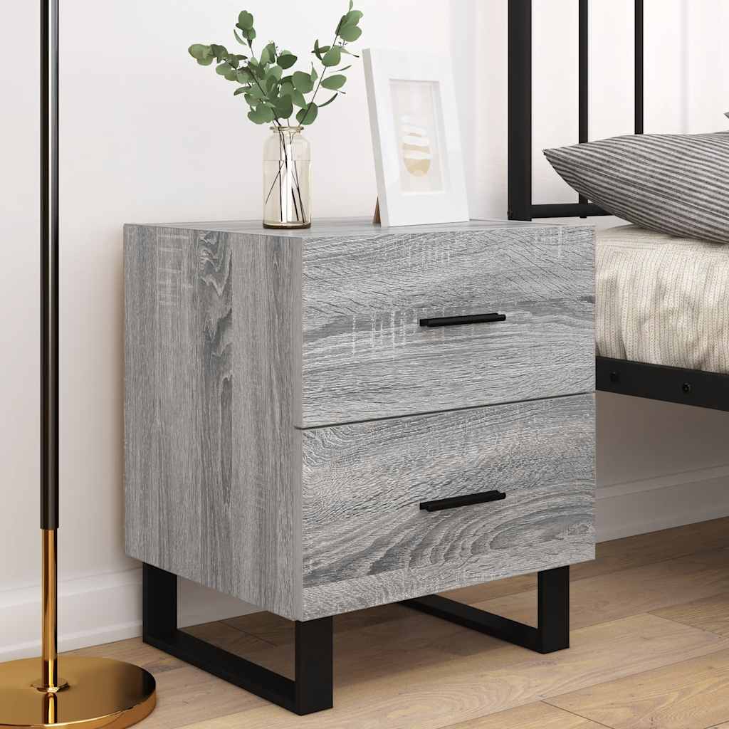 Bedside Cabinets 2 pcs Grey Sonoma 40x35x47.5 cm Engineered Wood