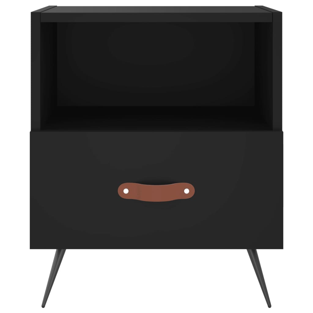 Bedside Cabinets 2 pcs Black 40x35x47.5 cm Engineered Wood