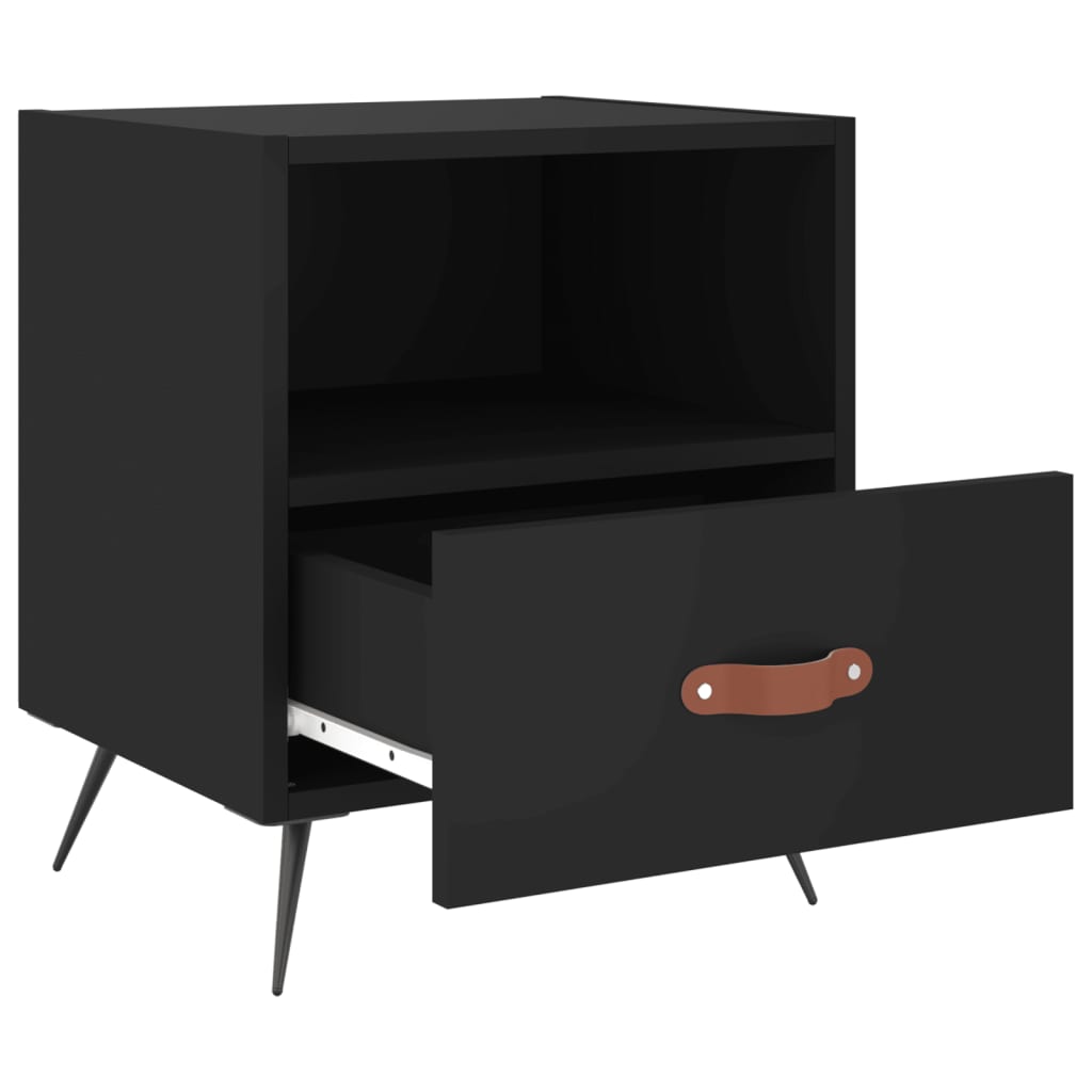 Bedside Cabinets 2 pcs Black 40x35x47.5 cm Engineered Wood