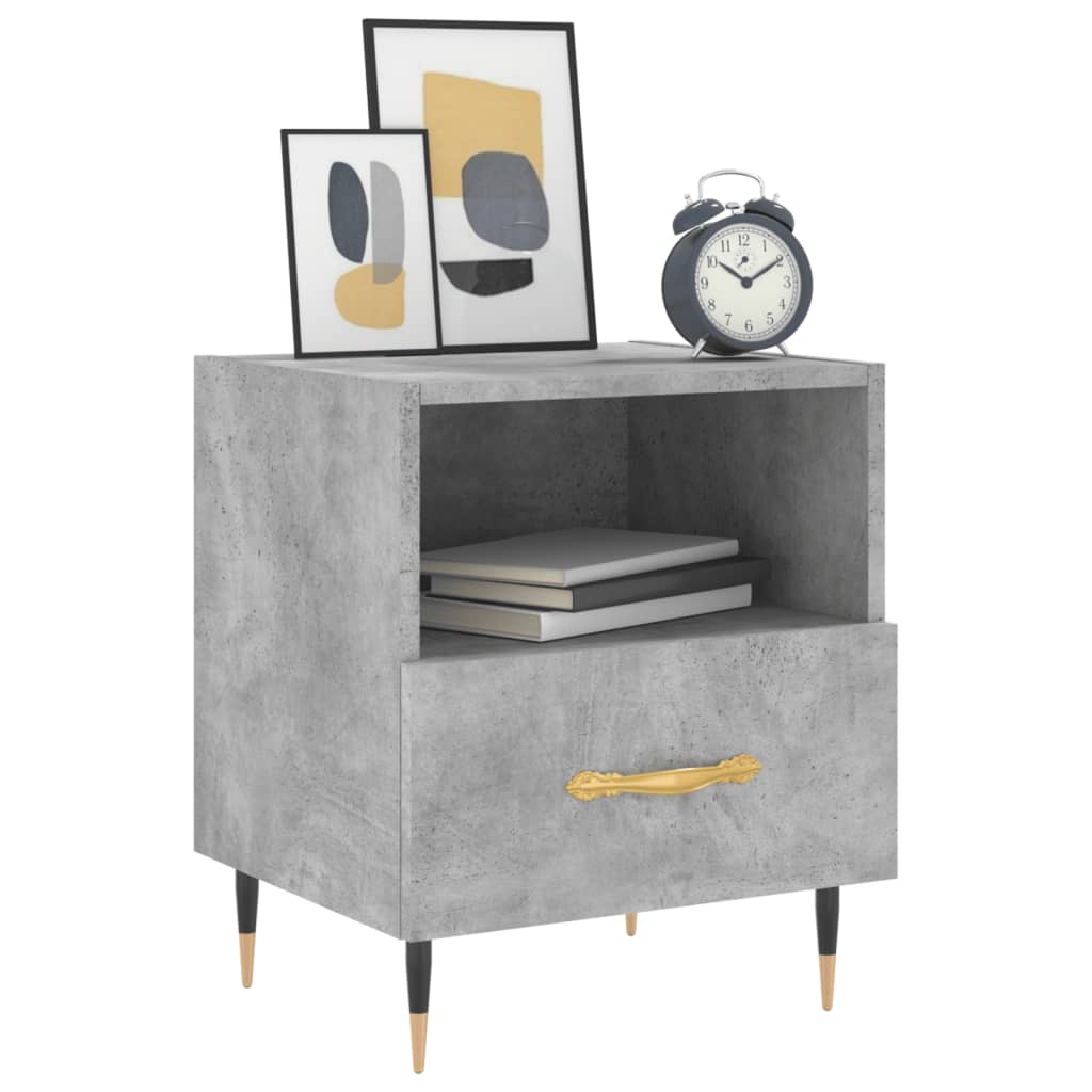 Bedside Cabinets 2 pcs Concrete Grey 40x35x47.5 cm Engineered Wood