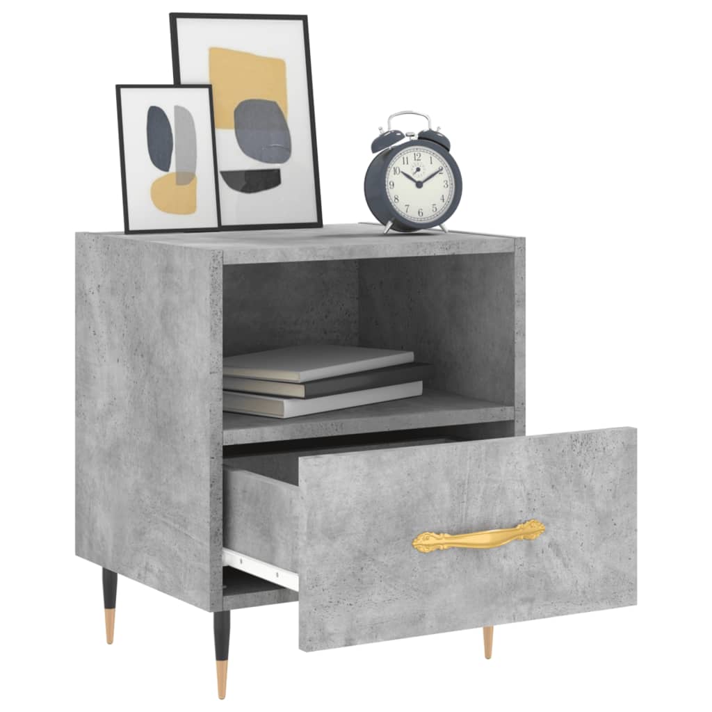 Bedside Cabinets 2 pcs Concrete Grey 40x35x47.5 cm Engineered Wood