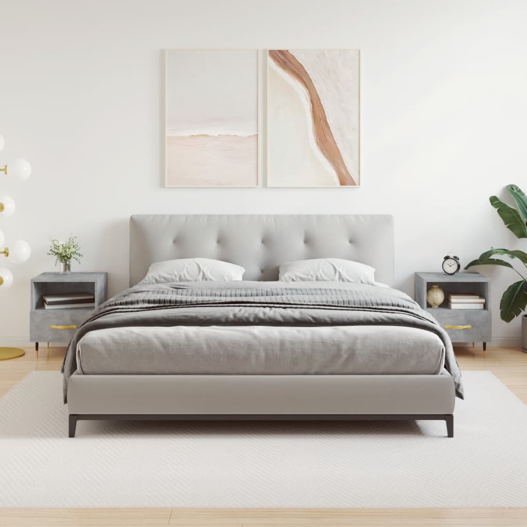 Bedside Cabinets 2 pcs Concrete Grey 40x35x47.5 cm Engineered Wood