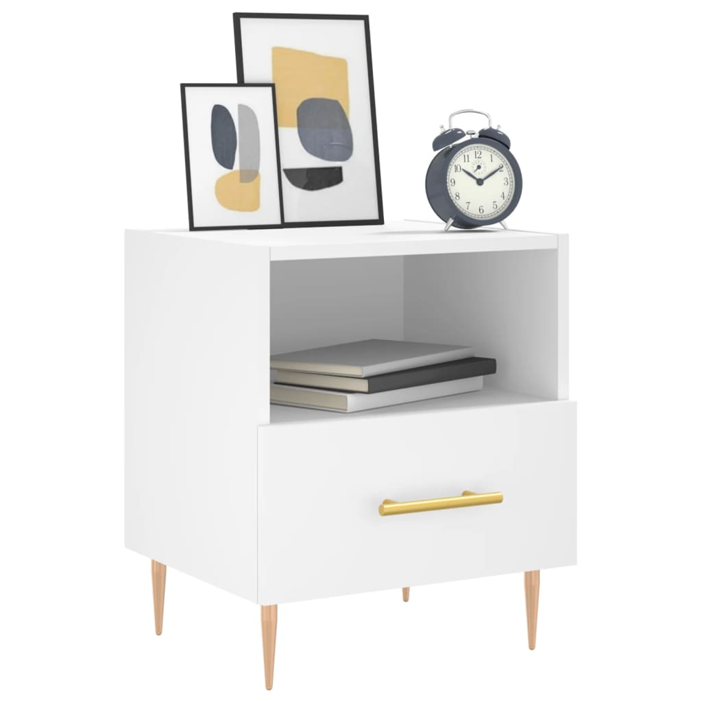 Bedside Cabinets 2 pcs White 40x35x47.5 cm Engineered Wood