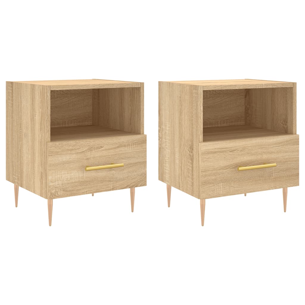 Bedside Cabinets 2 pcs Sonoma Oak 40x35x47.5 cm Engineered Wood