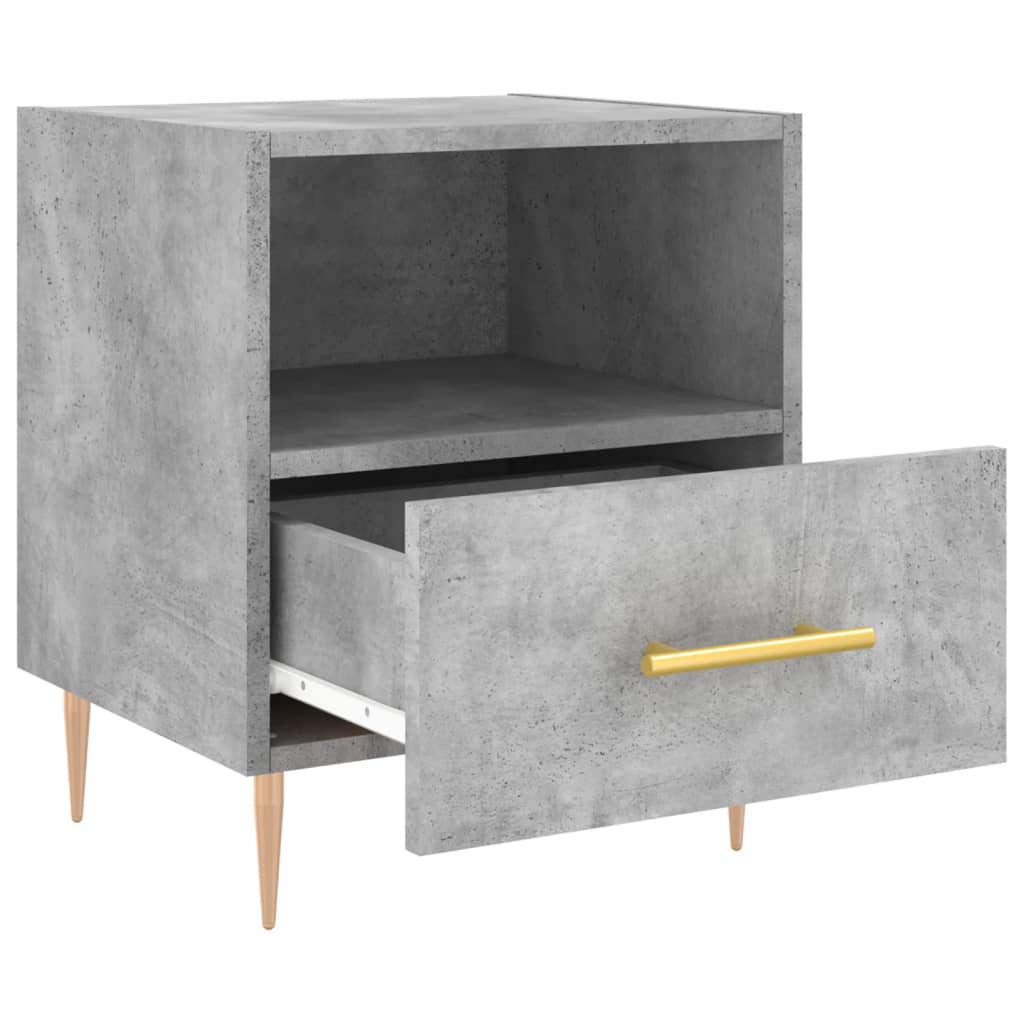 Bedside Cabinet Concrete Grey 40x35x47.5 cm Engineered Wood