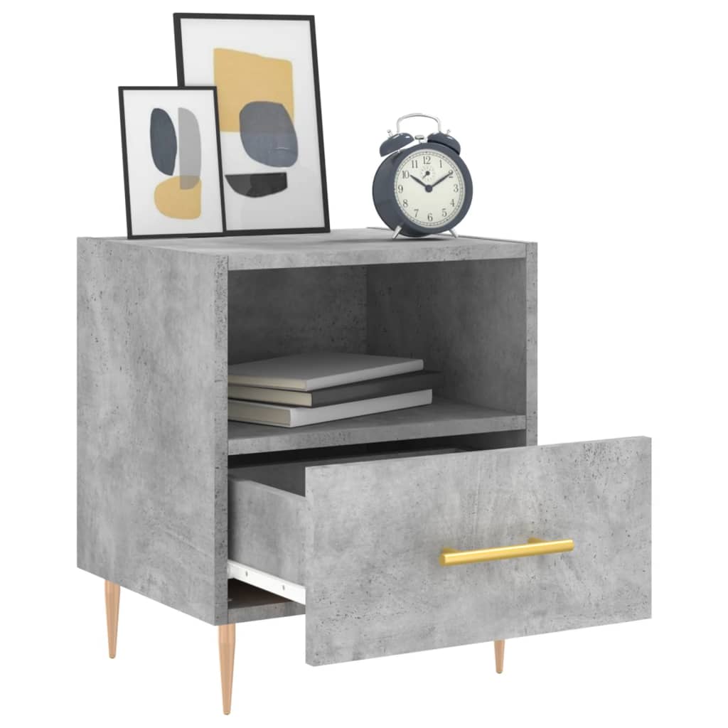 Bedside Cabinets 2 pcs Concrete Grey 40x35x47.5 cm Engineered Wood