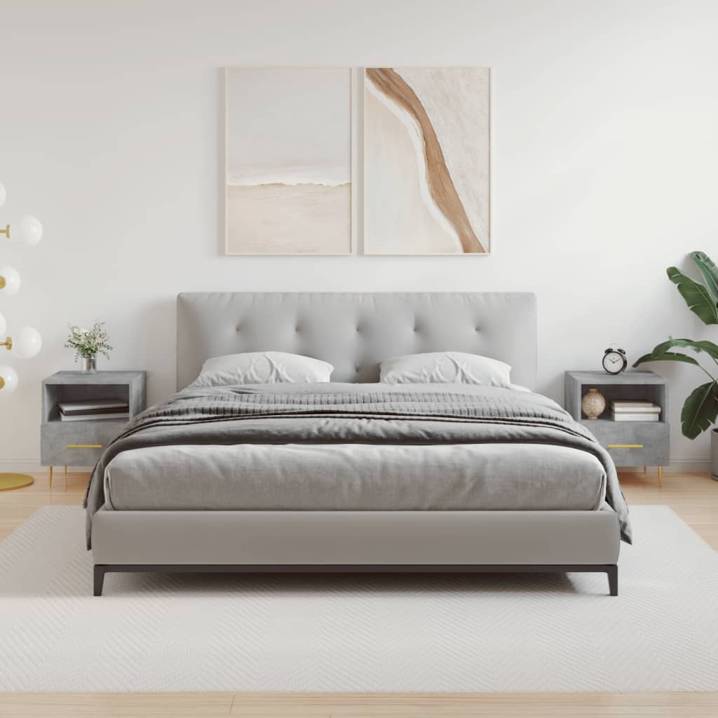 Bedside Cabinets 2 pcs Concrete Grey 40x35x47.5 cm Engineered Wood