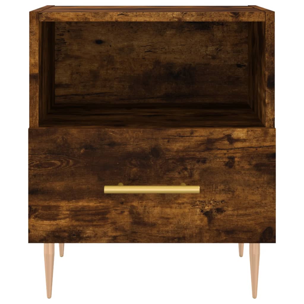 Bedside Cabinet Smoked Oak 40x35x47.5 cm Engineered Wood