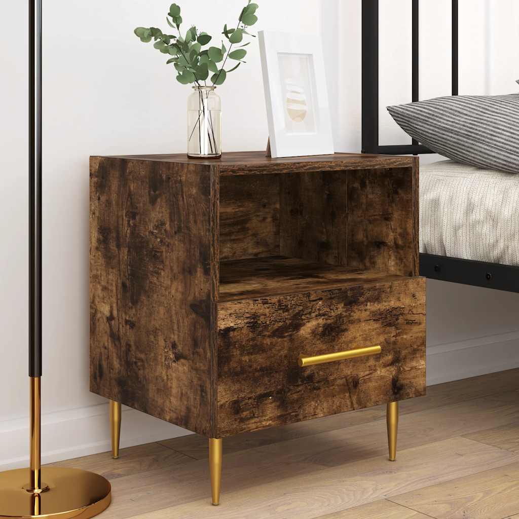 Bedside Cabinets 2 pcs Smoked Oak 40x35x47.5 cm Engineered Wood