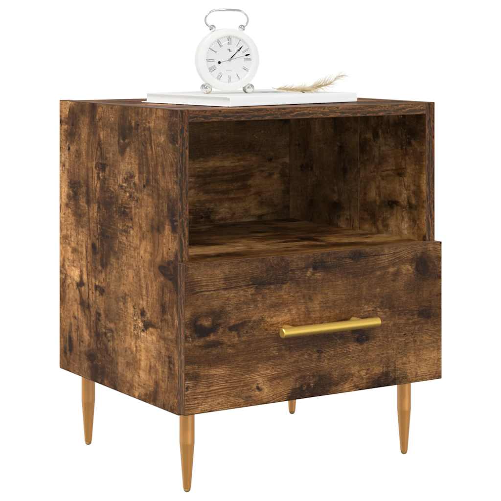 Bedside Cabinets 2 pcs Smoked Oak 40x35x47.5 cm Engineered Wood