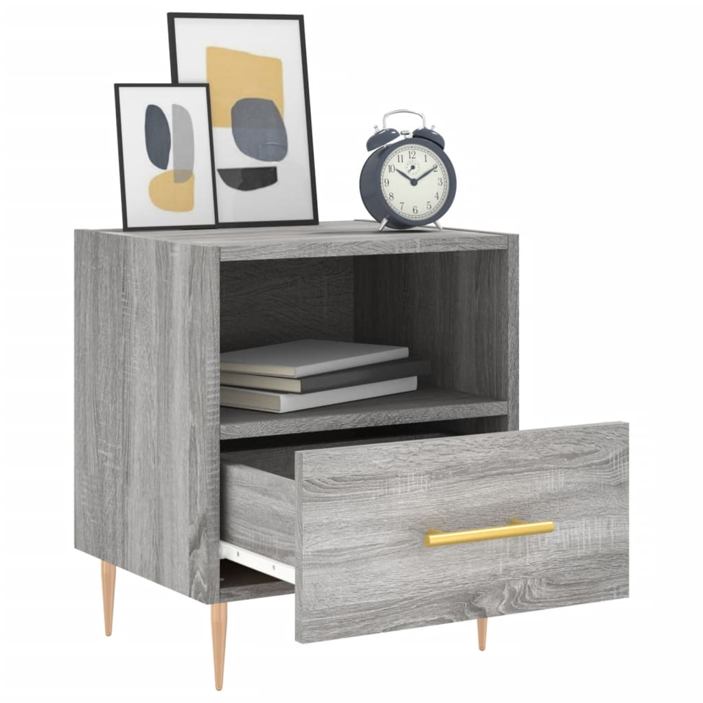 Bedside Cabinet Grey Sonoma 40x35x47.5 cm Engineered Wood