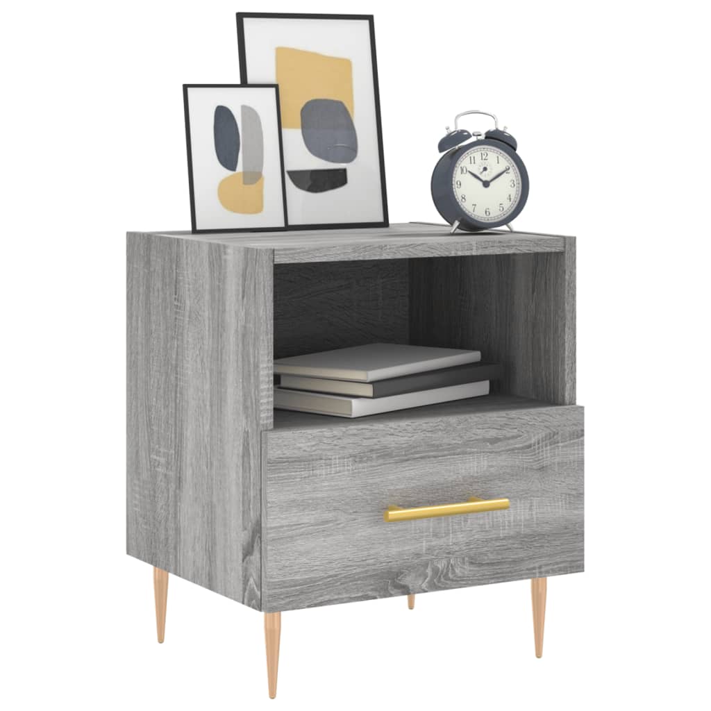 Bedside Cabinet Grey Sonoma 40x35x47.5 cm Engineered Wood