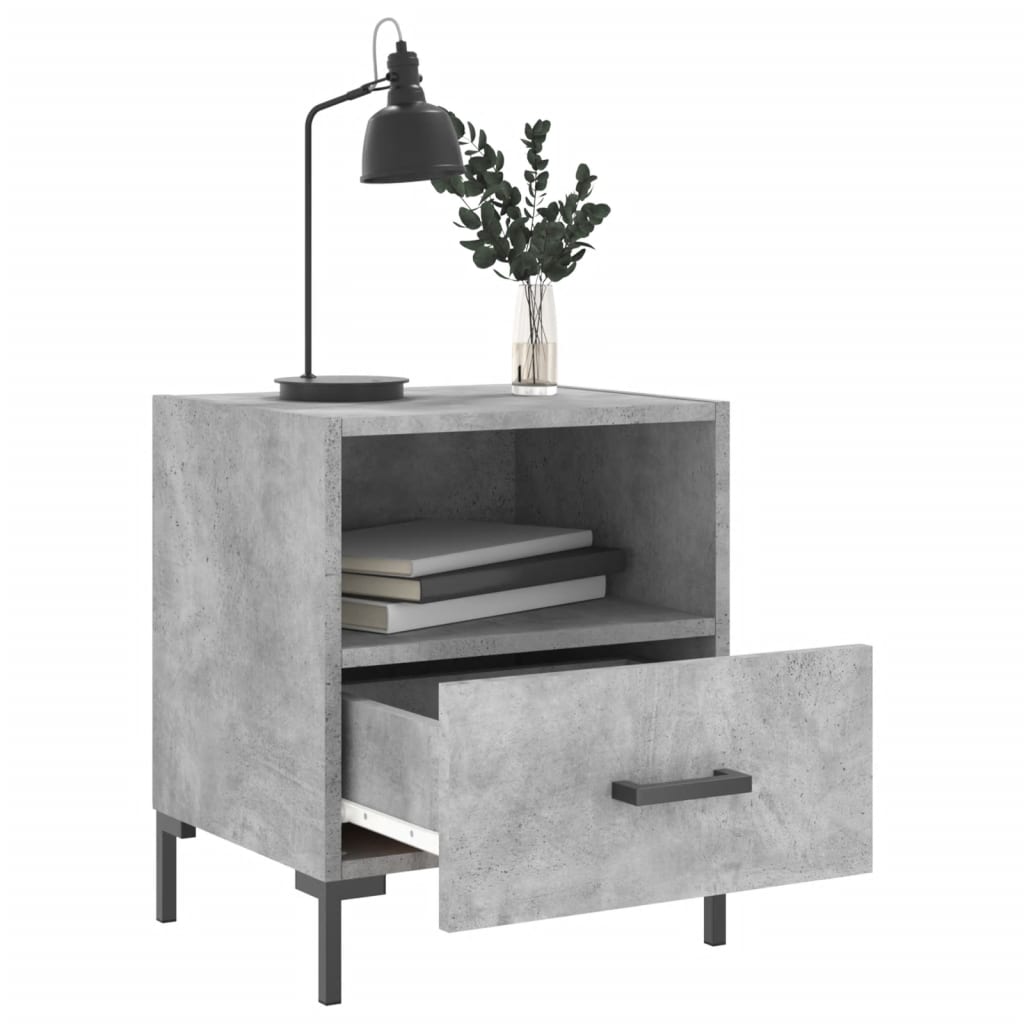 Bedside Cabinets 2 pcs Concrete Grey 40x35x47.5 cm Engineered Wood
