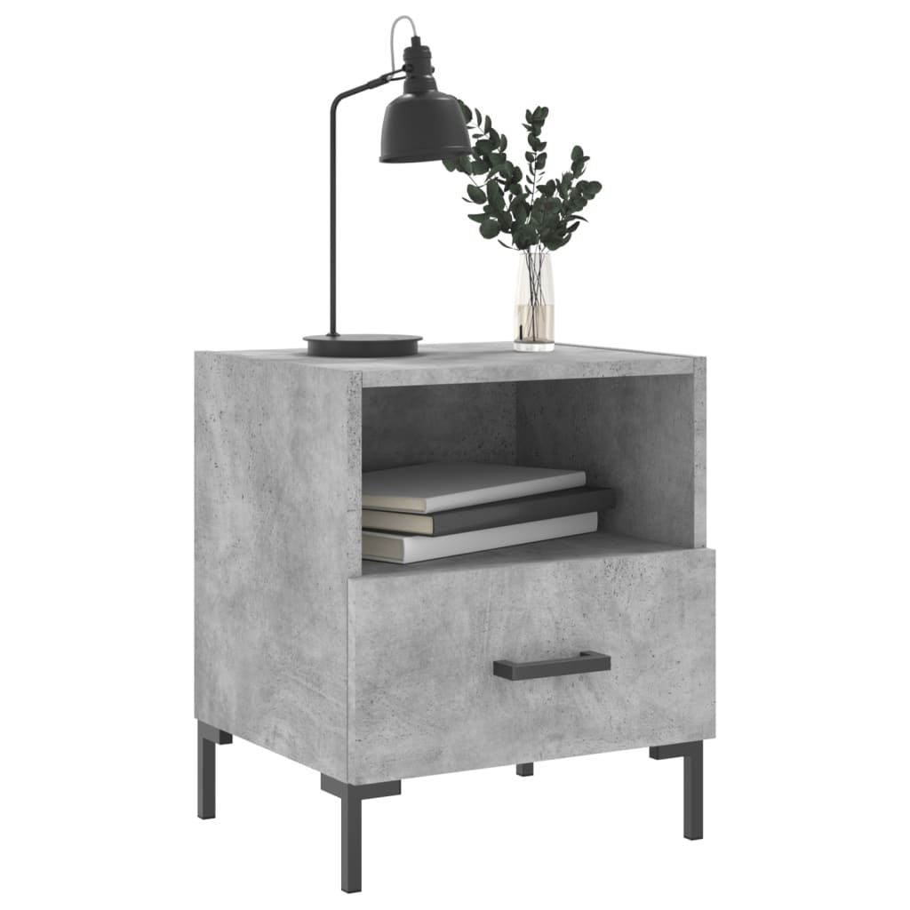 Bedside Cabinets 2 pcs Concrete Grey 40x35x47.5 cm Engineered Wood