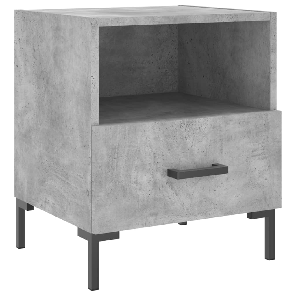 Bedside Cabinets 2 pcs Concrete Grey 40x35x47.5 cm Engineered Wood