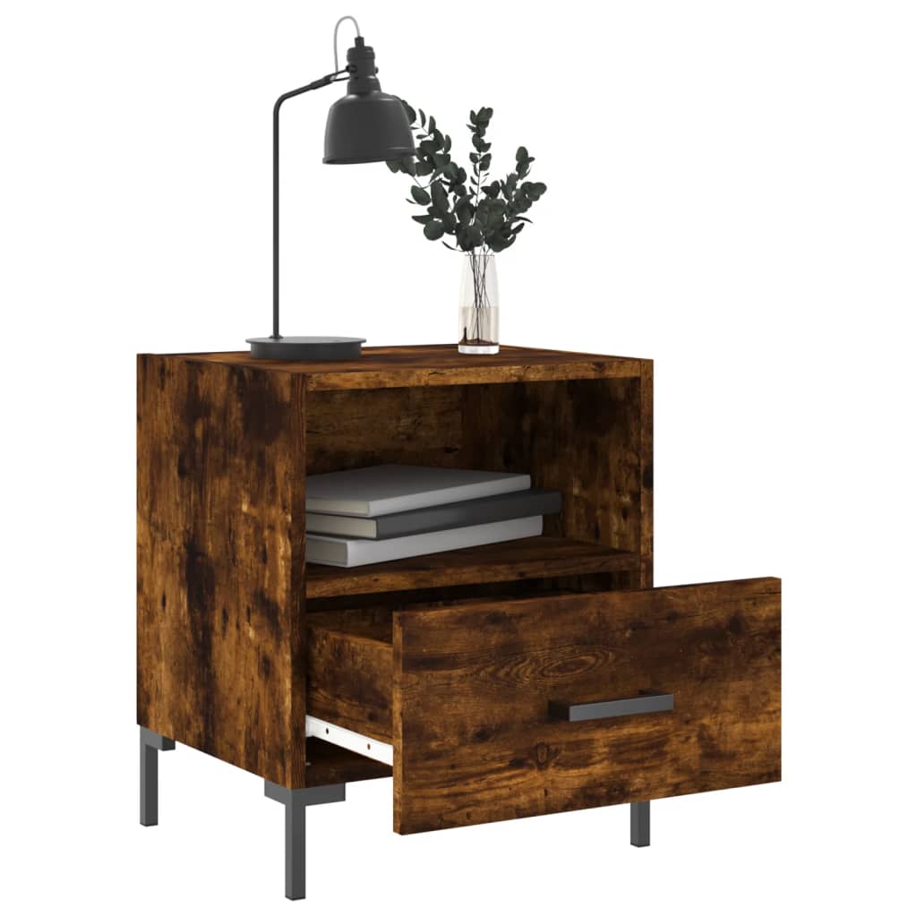 Bedside Cabinets 2 pcs Smoked Oak 40x35x47.5 cm Engineered Wood