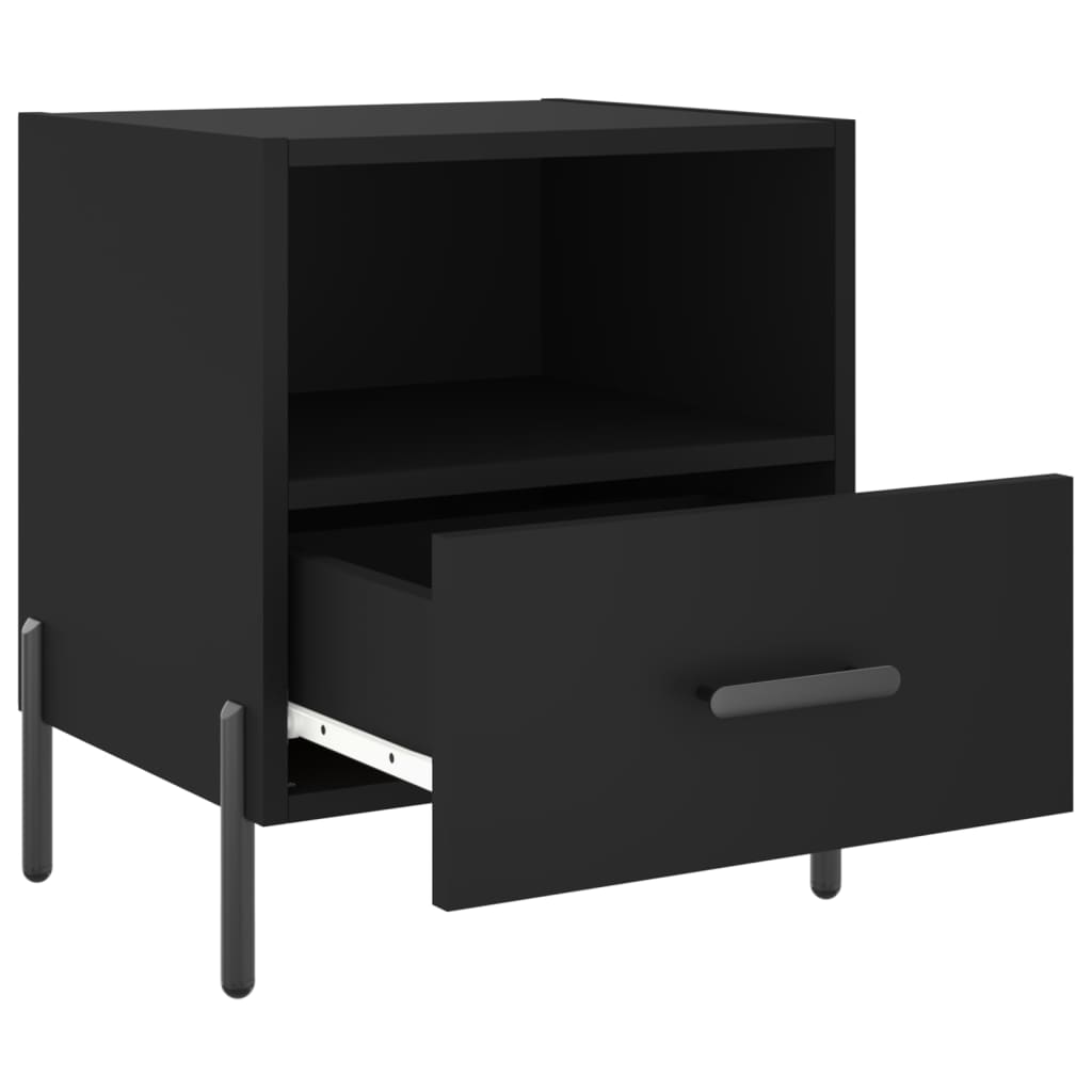 Bedside Cabinets 2 pcs Black 40x35x47.5 cm Engineered Wood