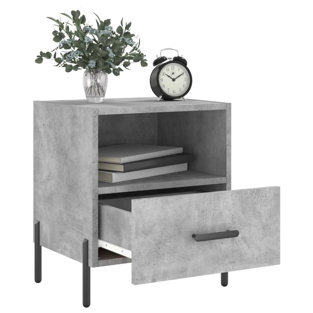 Bedside Cabinets 2 pcs Concrete Grey 40x35x47.5 cm Engineered Wood