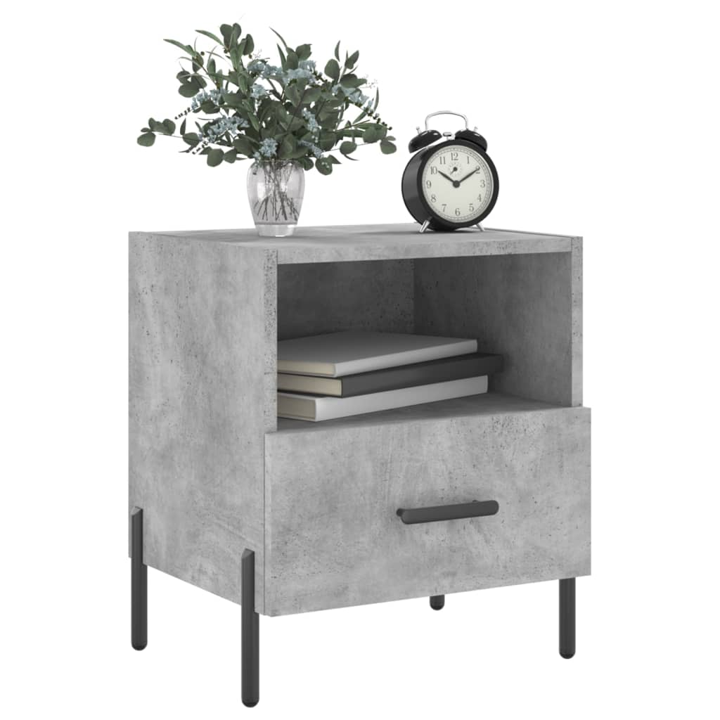 Bedside Cabinets 2 pcs Concrete Grey 40x35x47.5 cm Engineered Wood