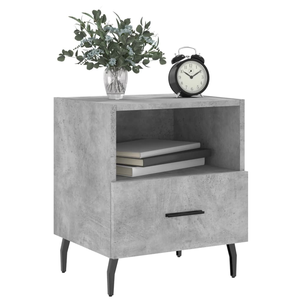 Bedside Cabinets 2 pcs Concrete Grey 40x35x47.5 cm Engineered Wood