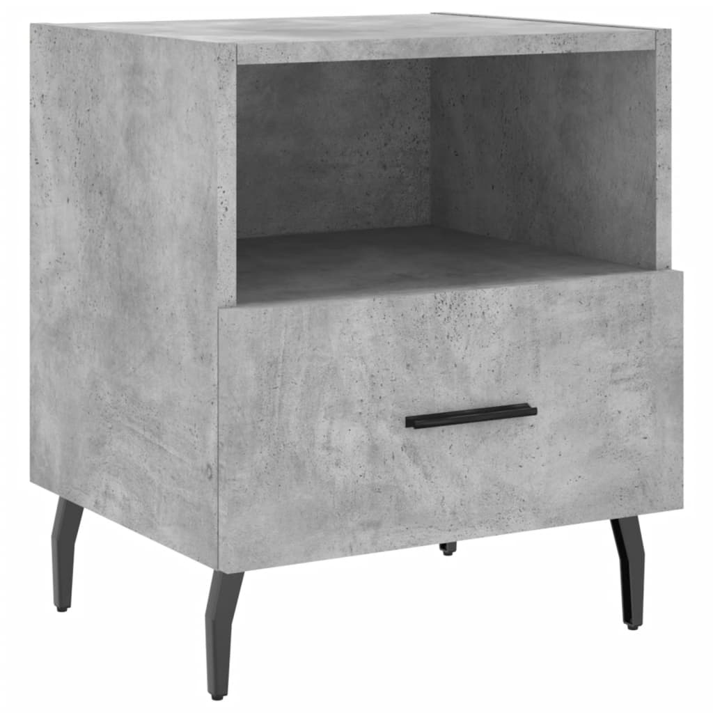 Bedside Cabinets 2 pcs Concrete Grey 40x35x47.5 cm Engineered Wood