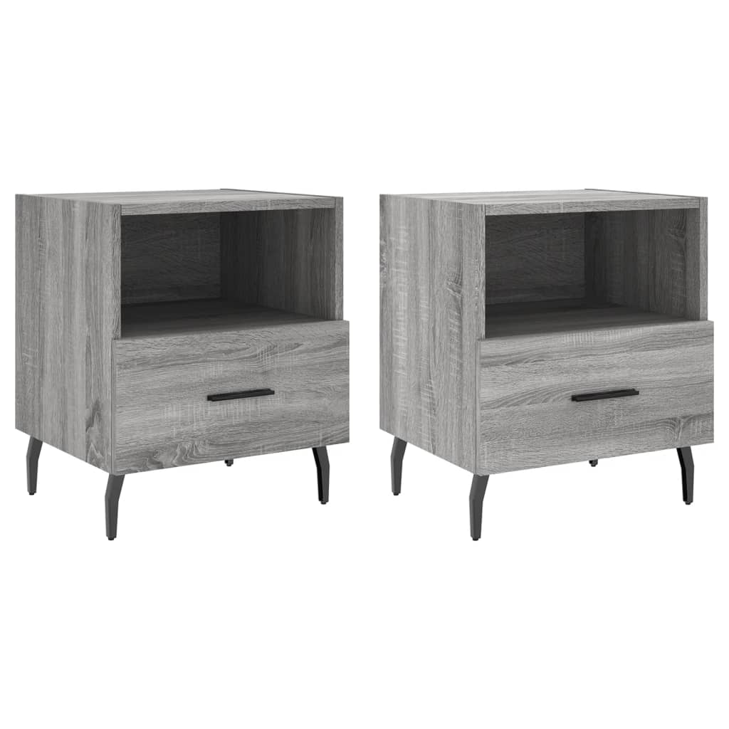 Bedside Cabinets 2 pcs Grey Sonoma 40x35x47.5 cm Engineered Wood