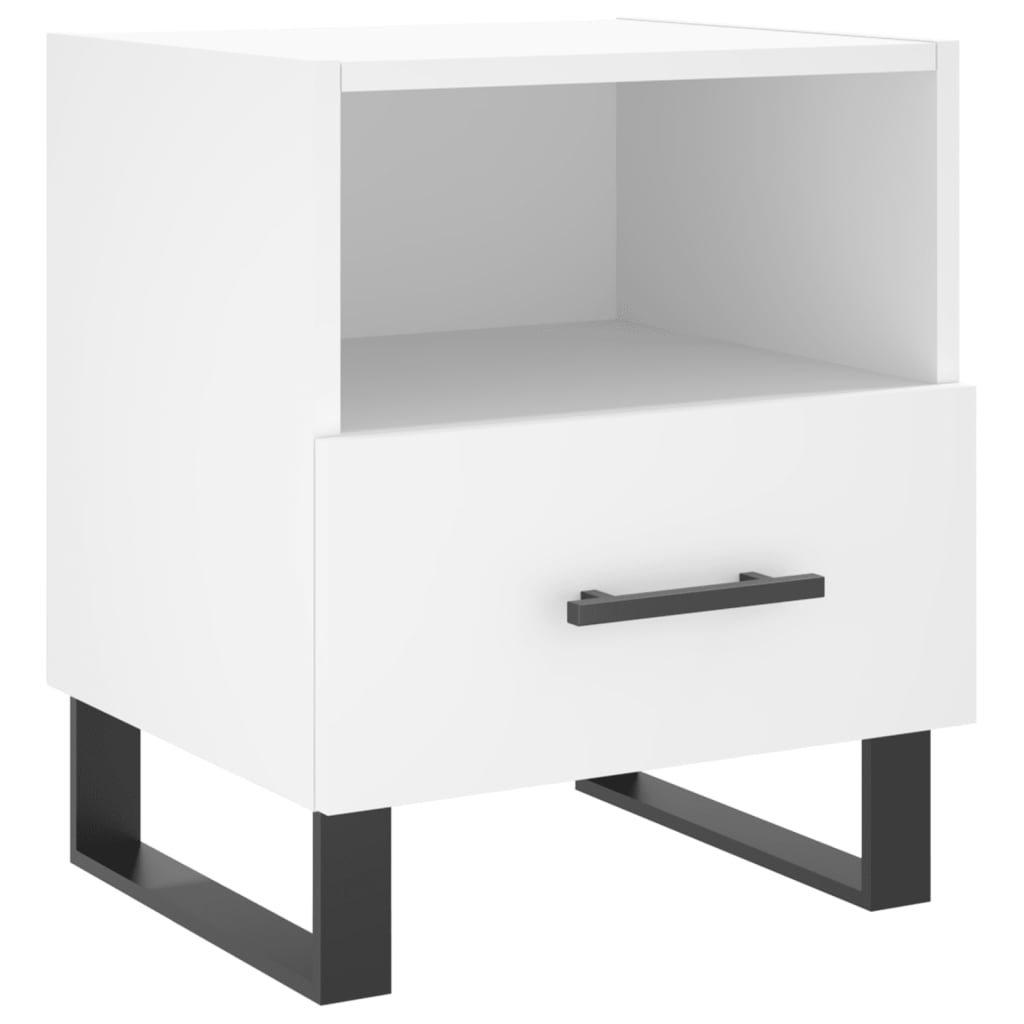 Bedside Cabinet White 40x35x47.5 cm Engineered Wood