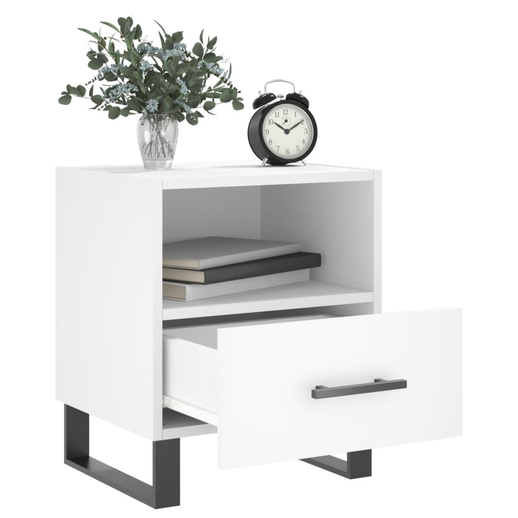 Bedside Cabinet White 40x35x47.5 cm Engineered Wood
