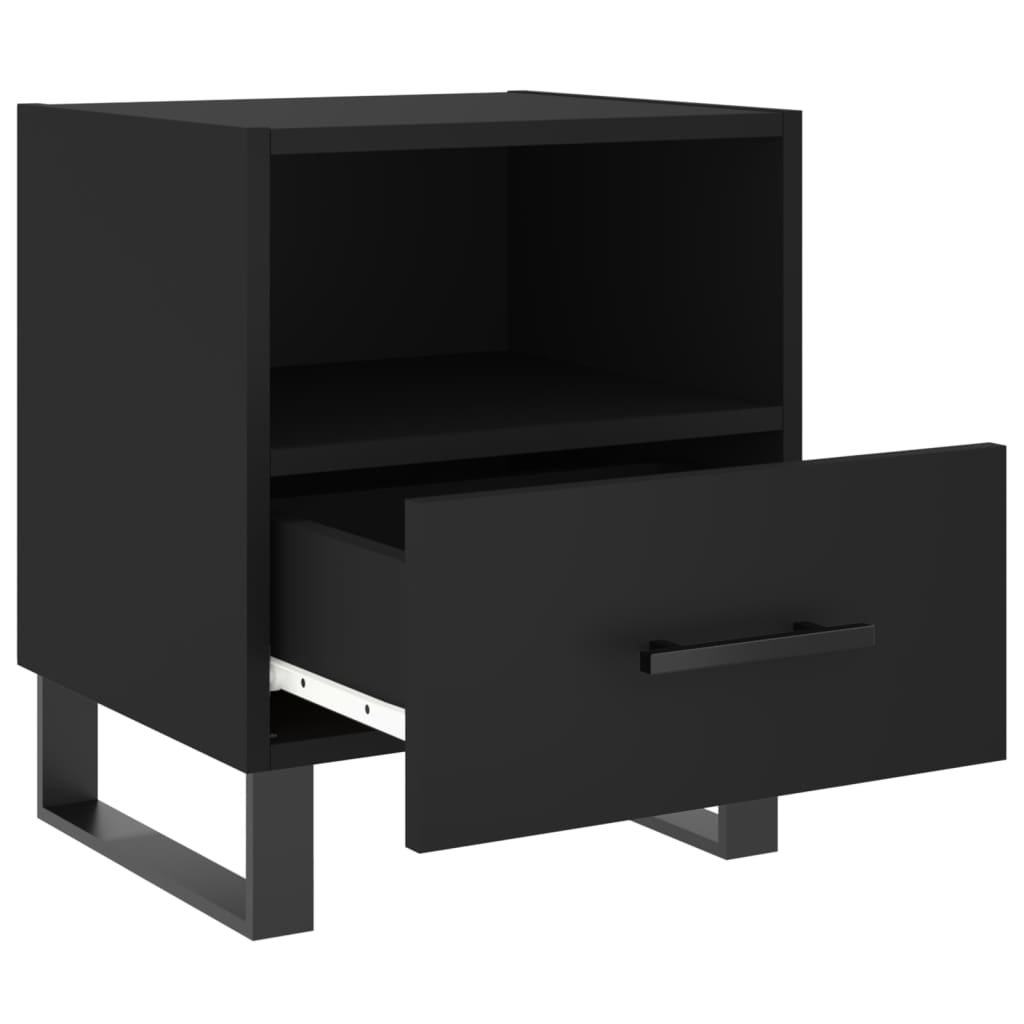 Bedside Cabinets 2 pcs Black 40x35x47.5 cm Engineered Wood