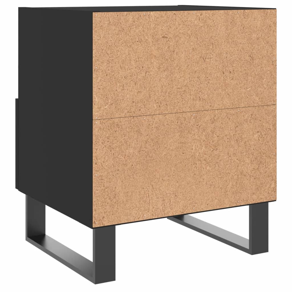 Bedside Cabinets 2 pcs Black 40x35x47.5 cm Engineered Wood