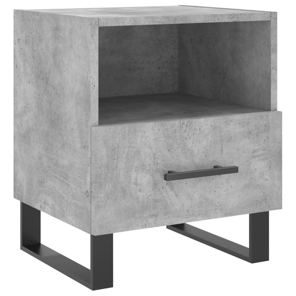 Bedside Cabinet Concrete Grey 40x35x47.5 cm Engineered Wood