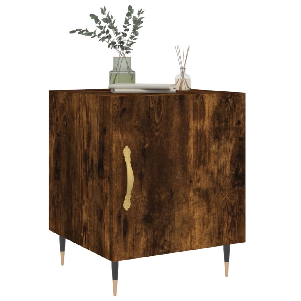 Bedside Cabinets 2 pcs Smoked Oak 40x40x50 cm Engineered Wood